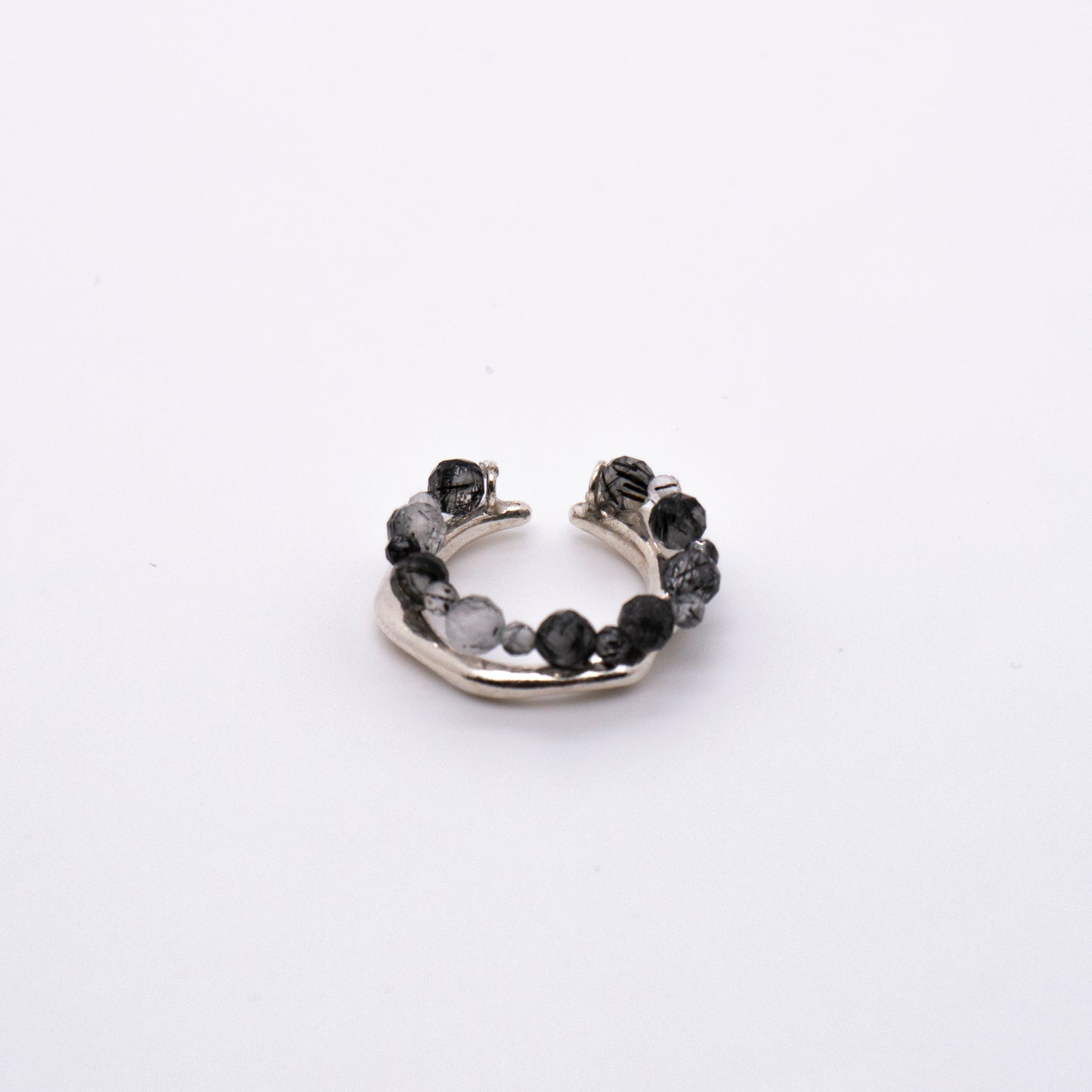 Bubble Nebula - Beading Hoop Ear Cuff (Silver)