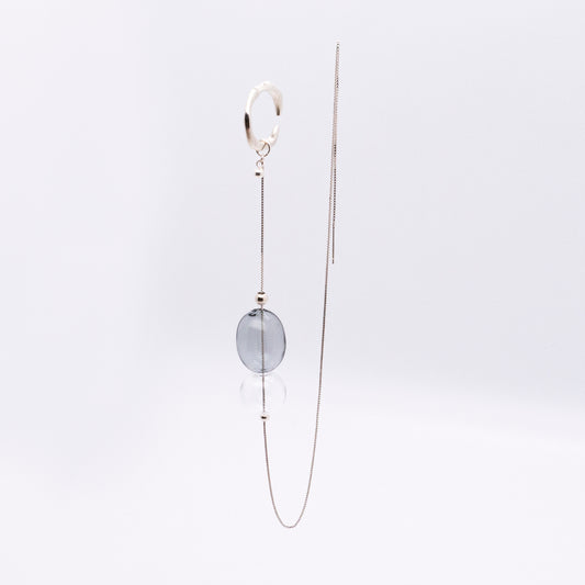 Bubble Nebula - Hoop Ear Cuff + Bubble Threader Earring (Silver)