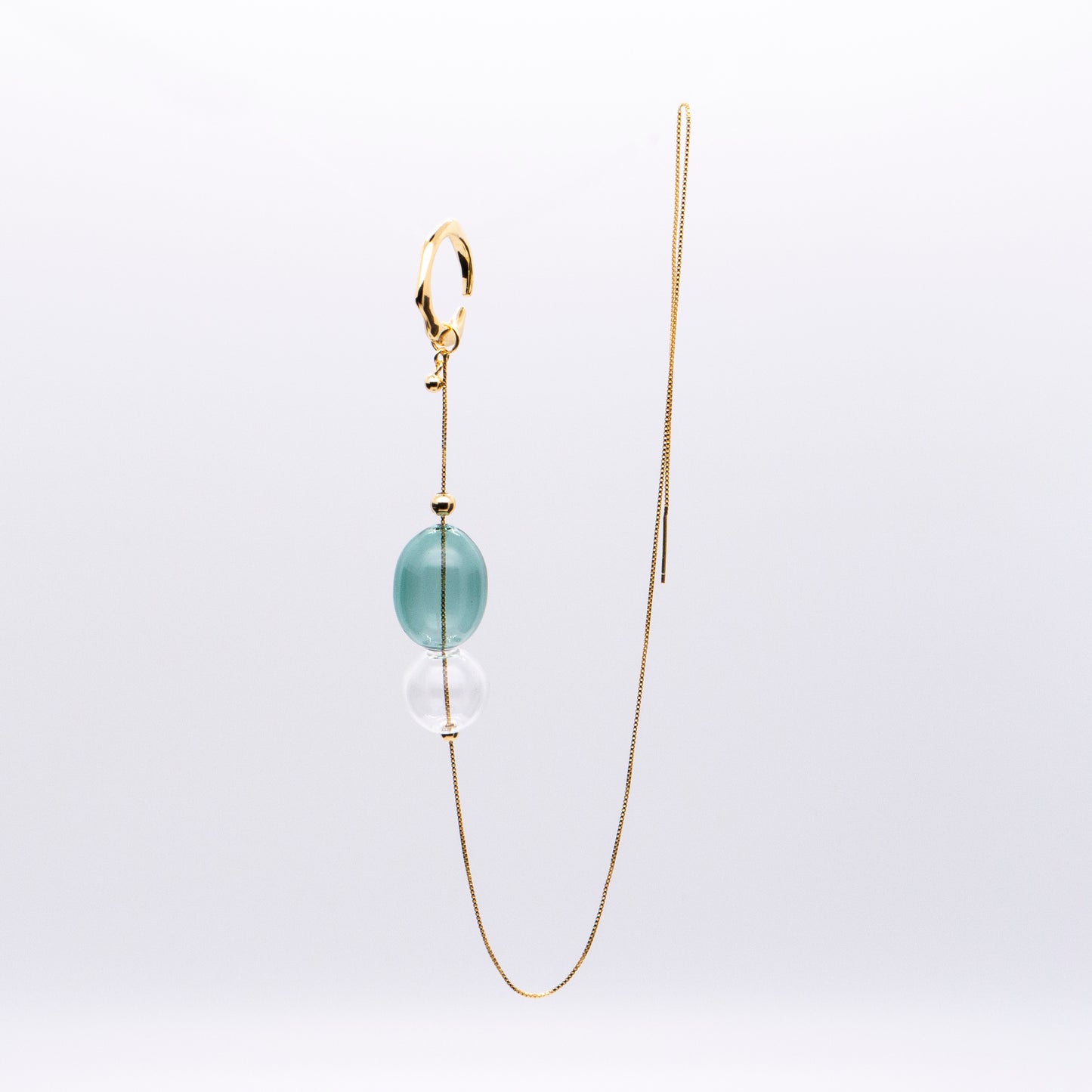 Bubble Nebula - Hoop Ear Cuff + Bubble Threader Earring (Gold Plated)