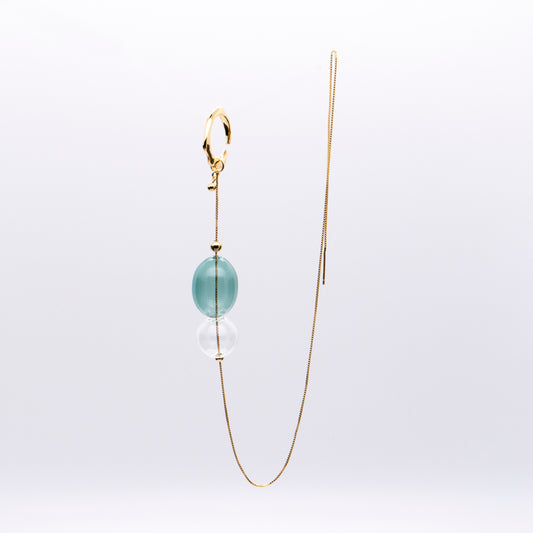 Bubble Nebula - Hoop Ear Cuff + Bubble Threader Earring (Gold Plated)