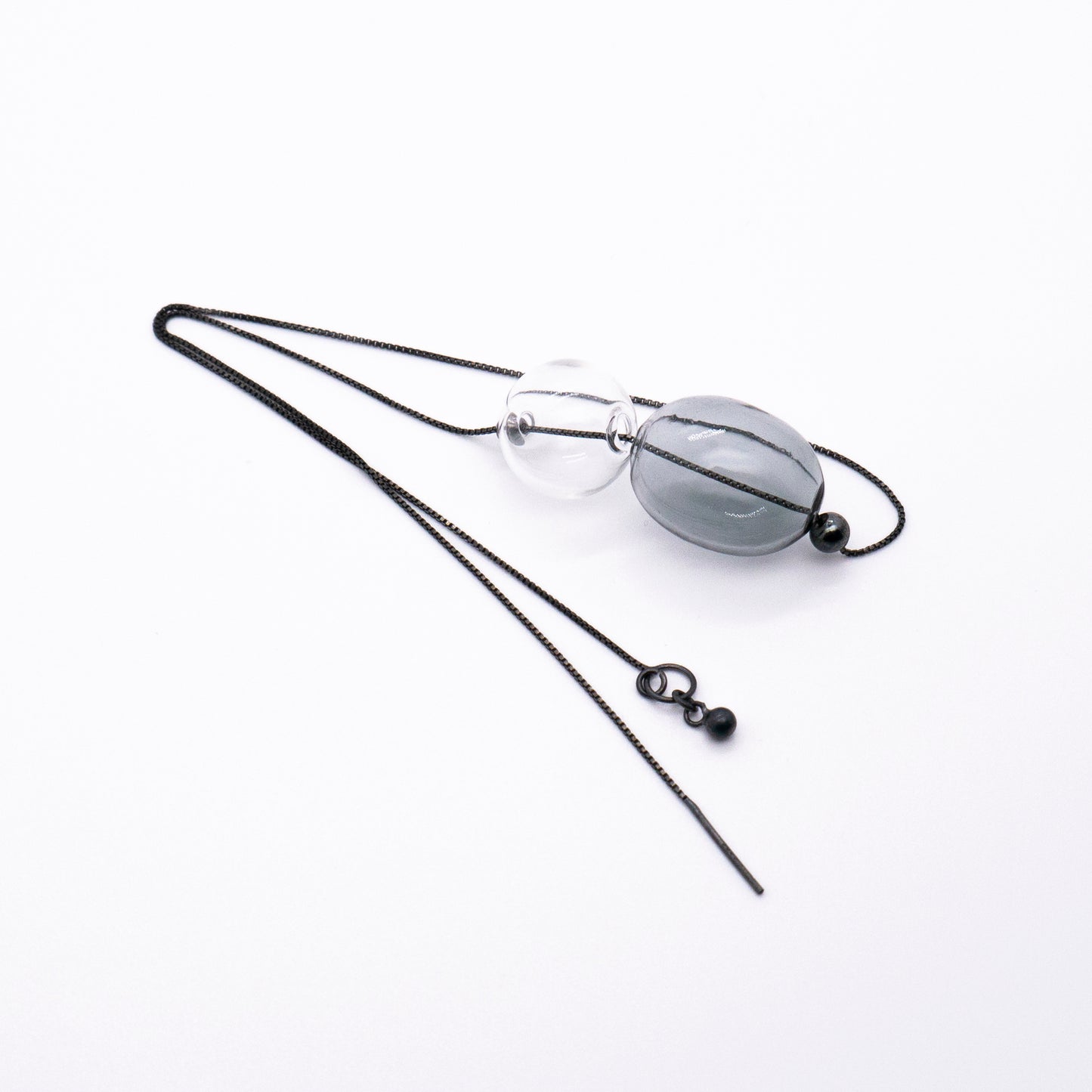 Bubble Nebula - Bubble Threader Earring (Oxidised Silver)