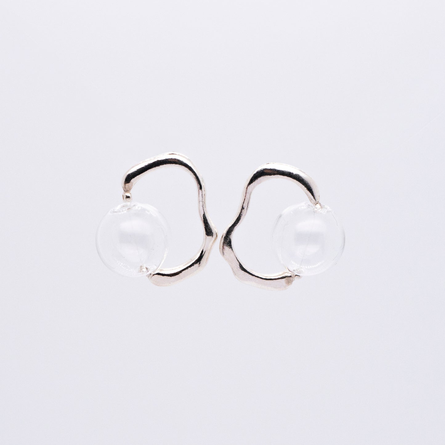 Bubble Nebula - Small Bubble Silver Earrings (Silver)