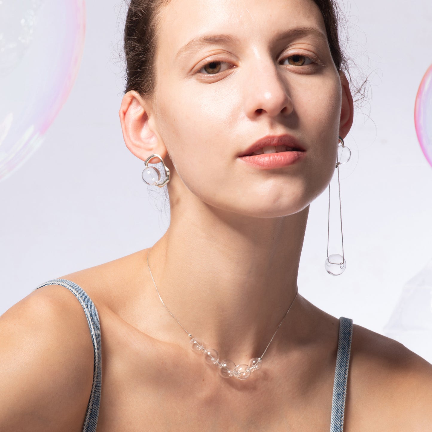 Bubble Nebula - Small Bubble Silver Earrings (Silver)