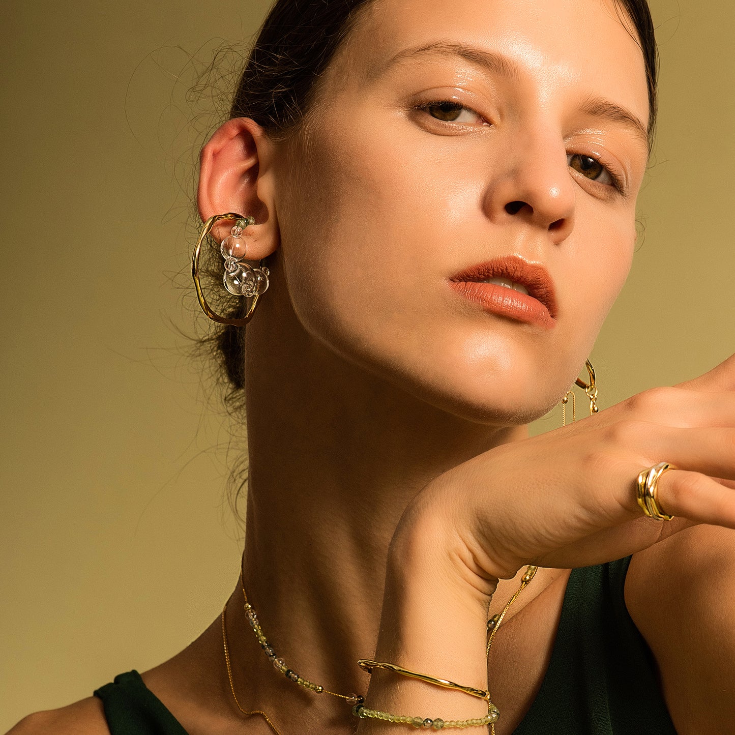 Bubble Nebula - Bubble Hoop Ear Cuff (14K Gold Plated)
