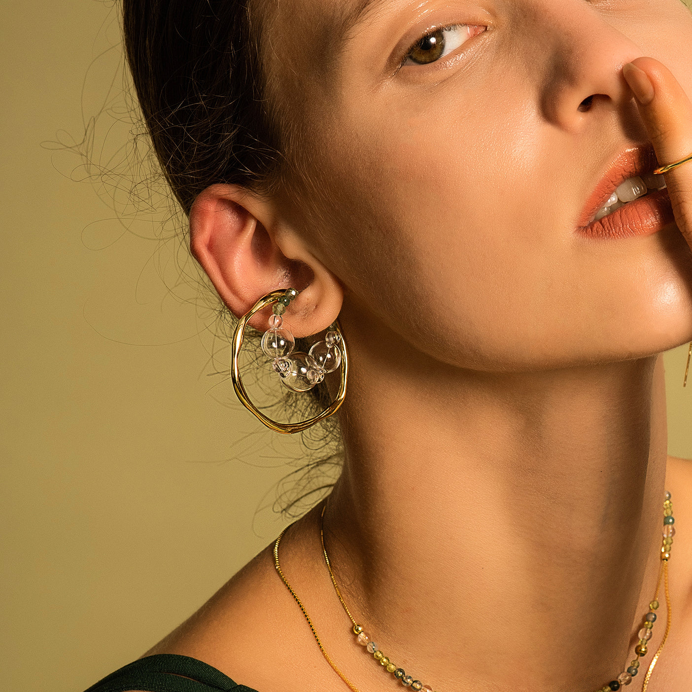 Bubble Nebula - Bubble Hoop Ear Cuff (14K Gold Plated)