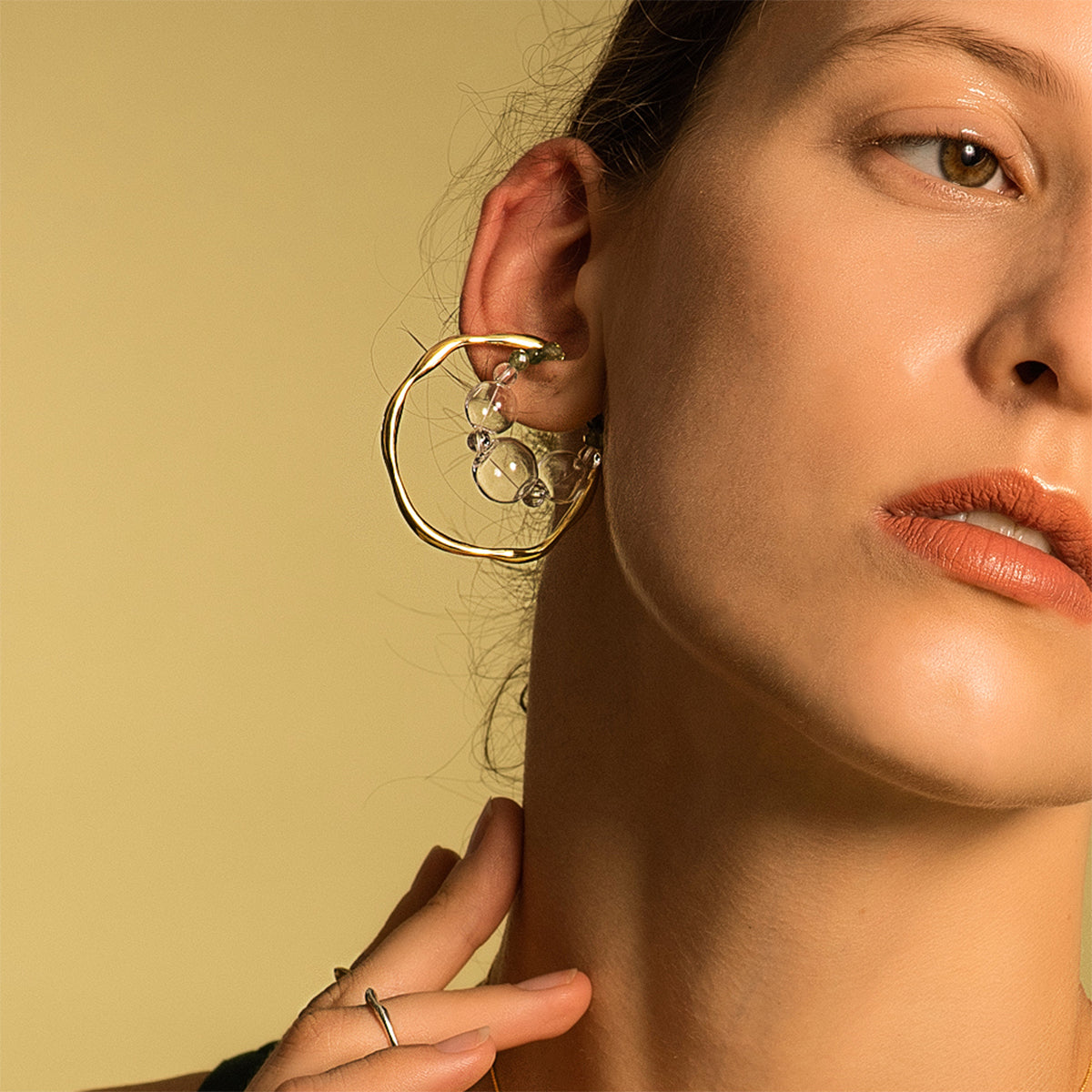 Bubble Nebula - Bubble Hoop Ear Cuff (14K Gold Plated)