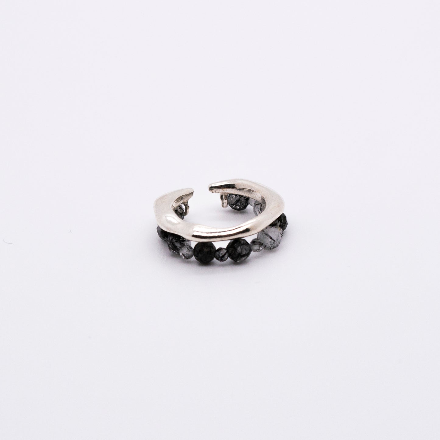 Bubble Nebula - Beading Hoop Ear Cuff (Silver)