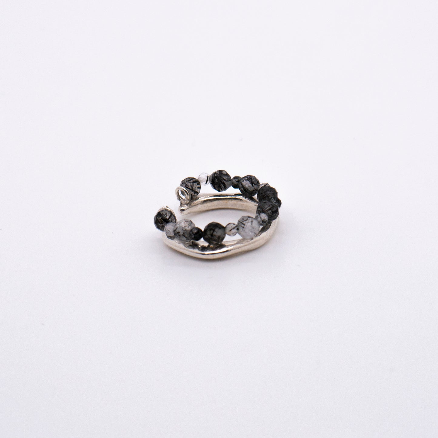 Bubble Nebula - Beading Hoop Ear Cuff (Silver)