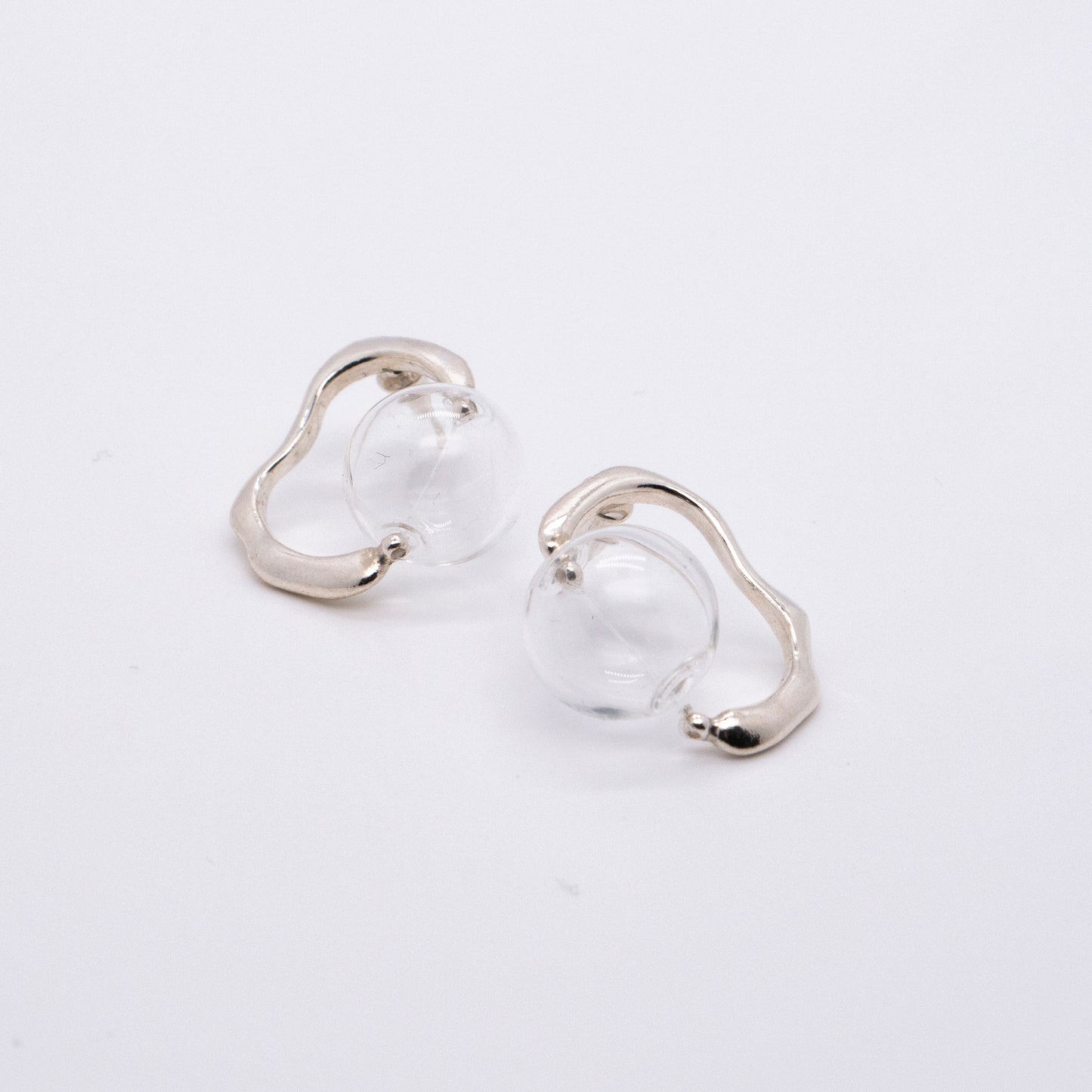 Bubble Nebula - Small Bubble Silver Earrings (Silver)