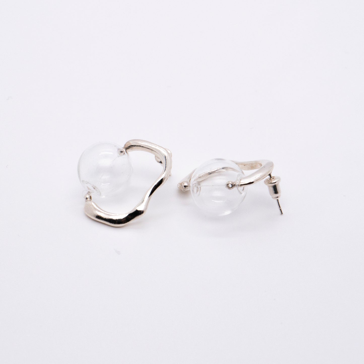Bubble Nebula - Small Bubble Silver Earrings (Silver)