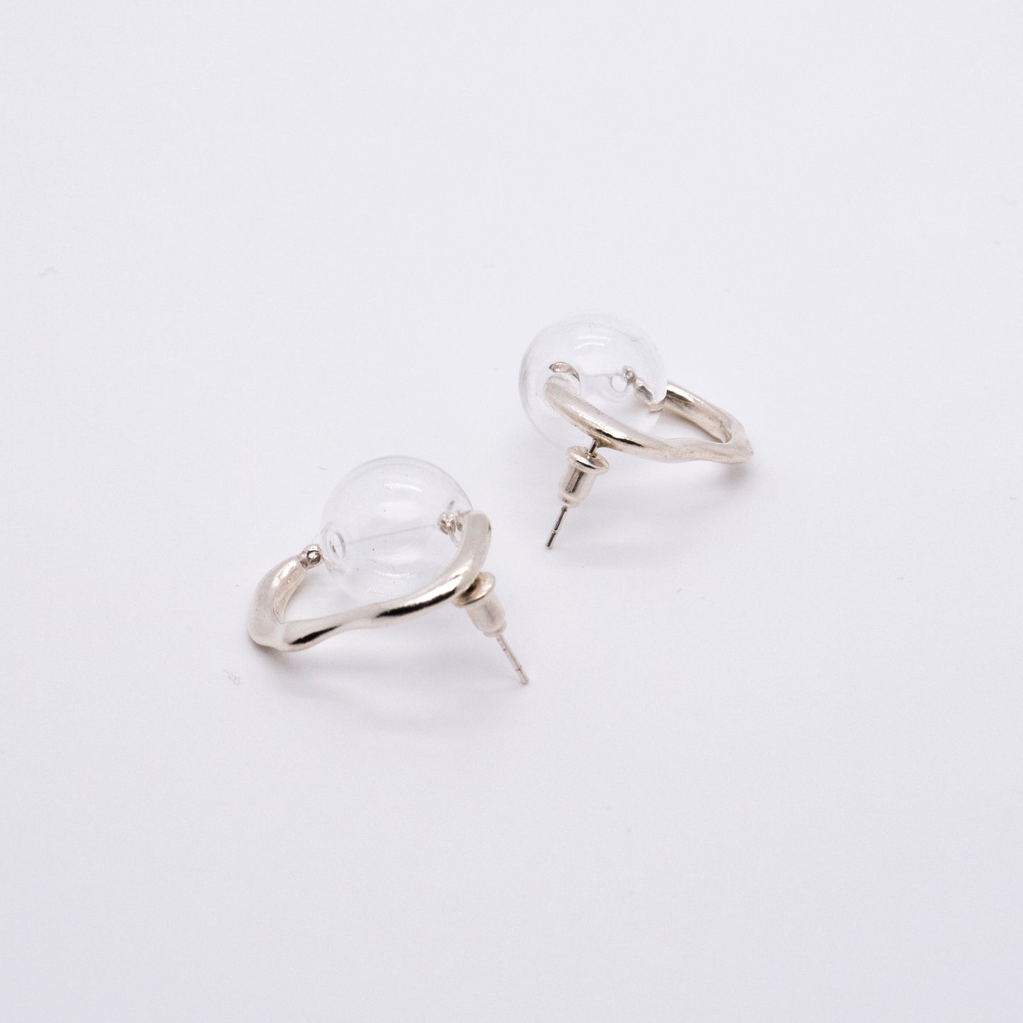 Bubble Nebula - Small Bubble Silver Earrings (Silver)