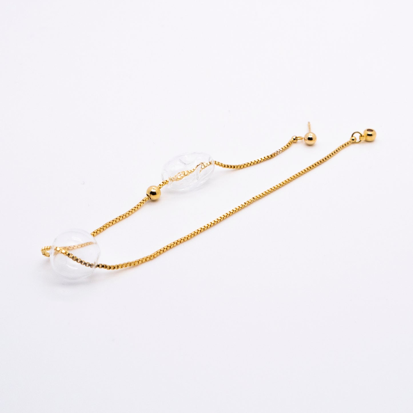 Bubble Nebula - Floating Bubbles Drop Single Earring (Gold Plated)