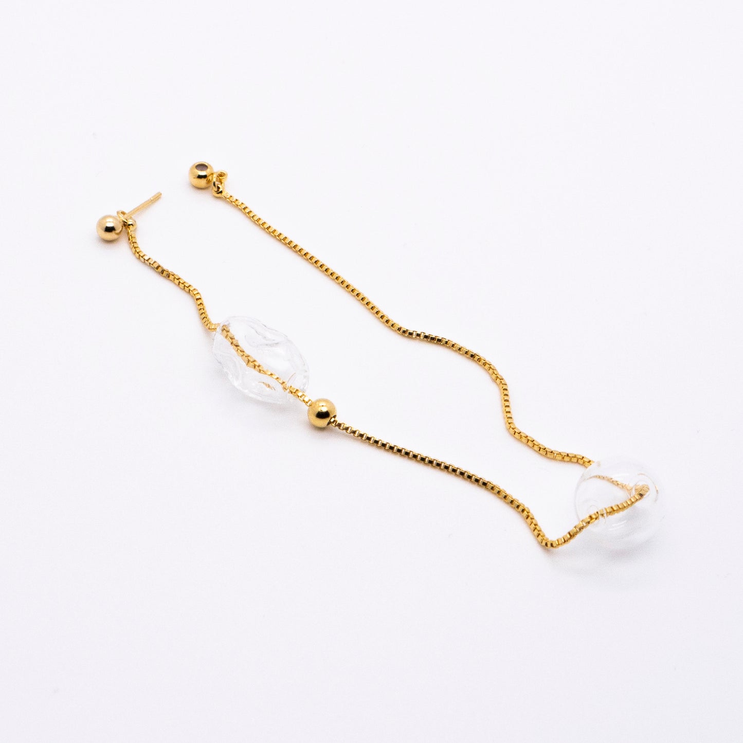 Bubble Nebula - Floating Bubbles Drop Single Earring (Gold Plated)