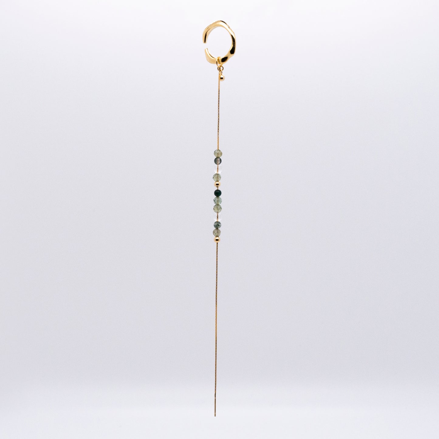 Bubble Nebula - Hoop Ear Cuff + Beading Threader Earring (Gold Plated)