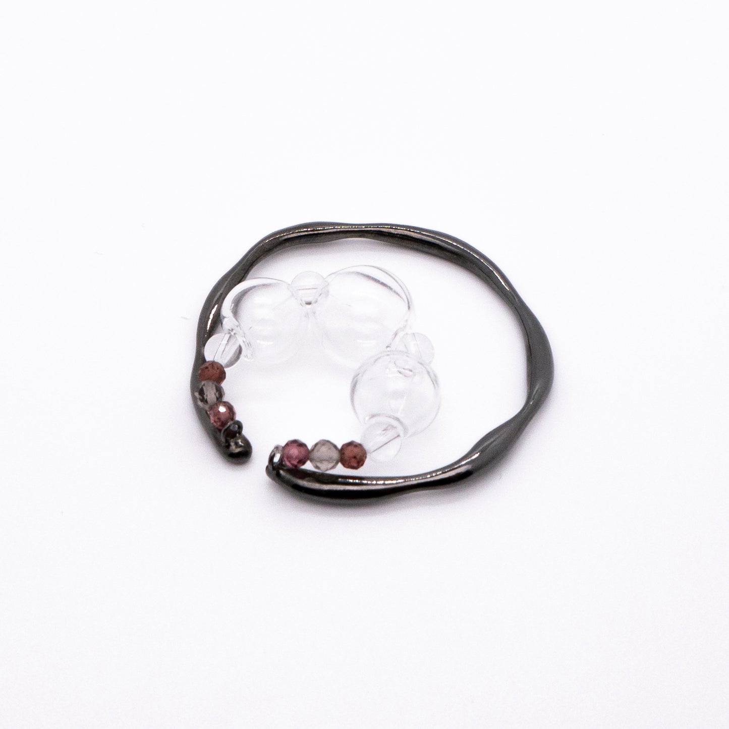 Bubble Nebula - Bubble Hoop Ear Cuff (Black Gold Plated)