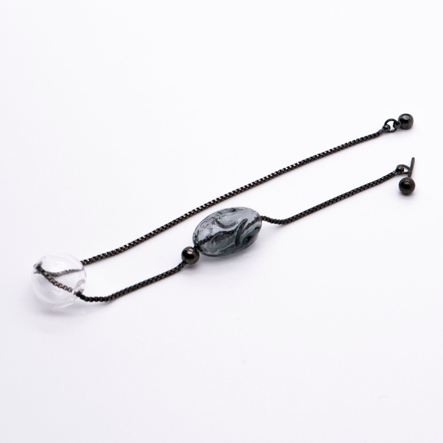 Bubble Nebula - Floating Bubbles Drop Single Earring (Black)