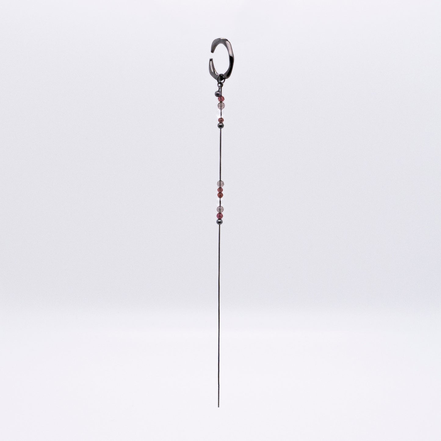 Bubble Nebula - Hoop Ear Cuff + Beading Threader Earring (Black)