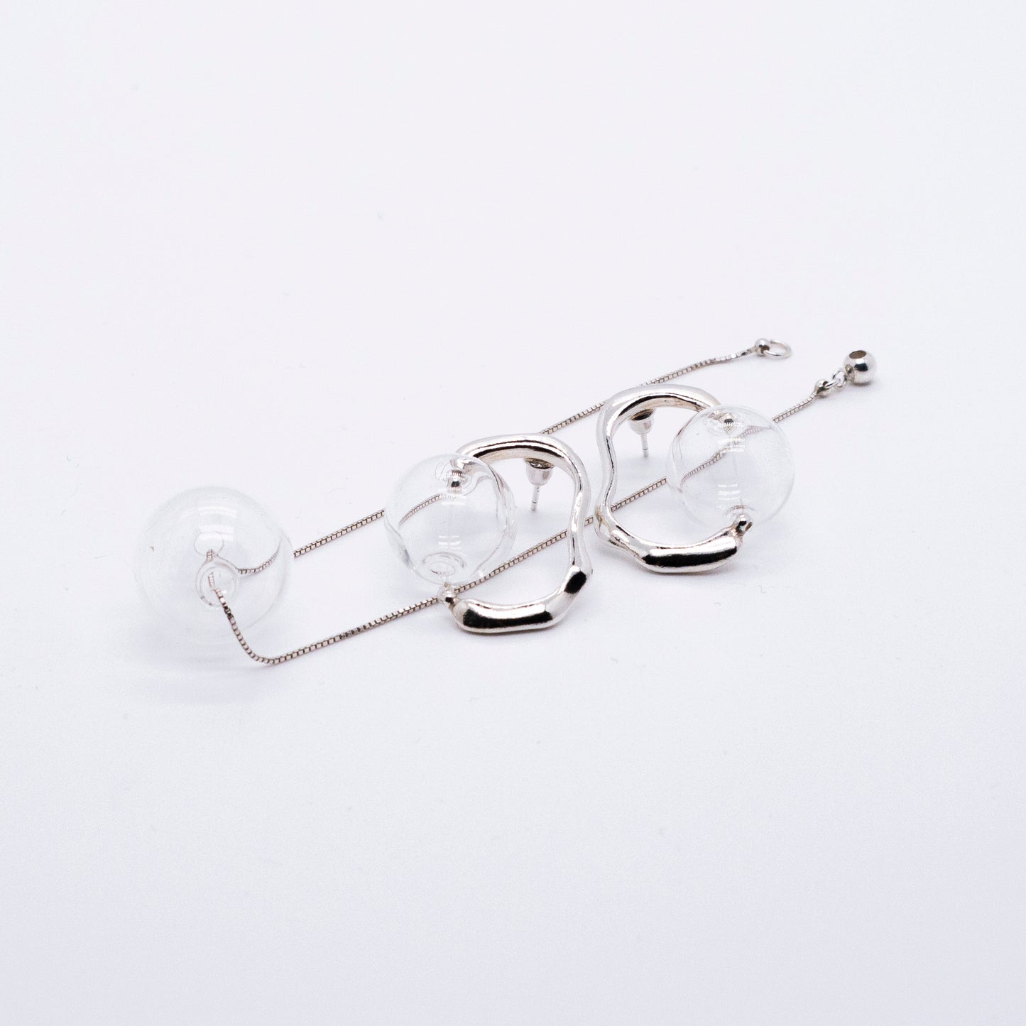 Bubble Nebula - Small Bubble Silver Earrings (Silver)