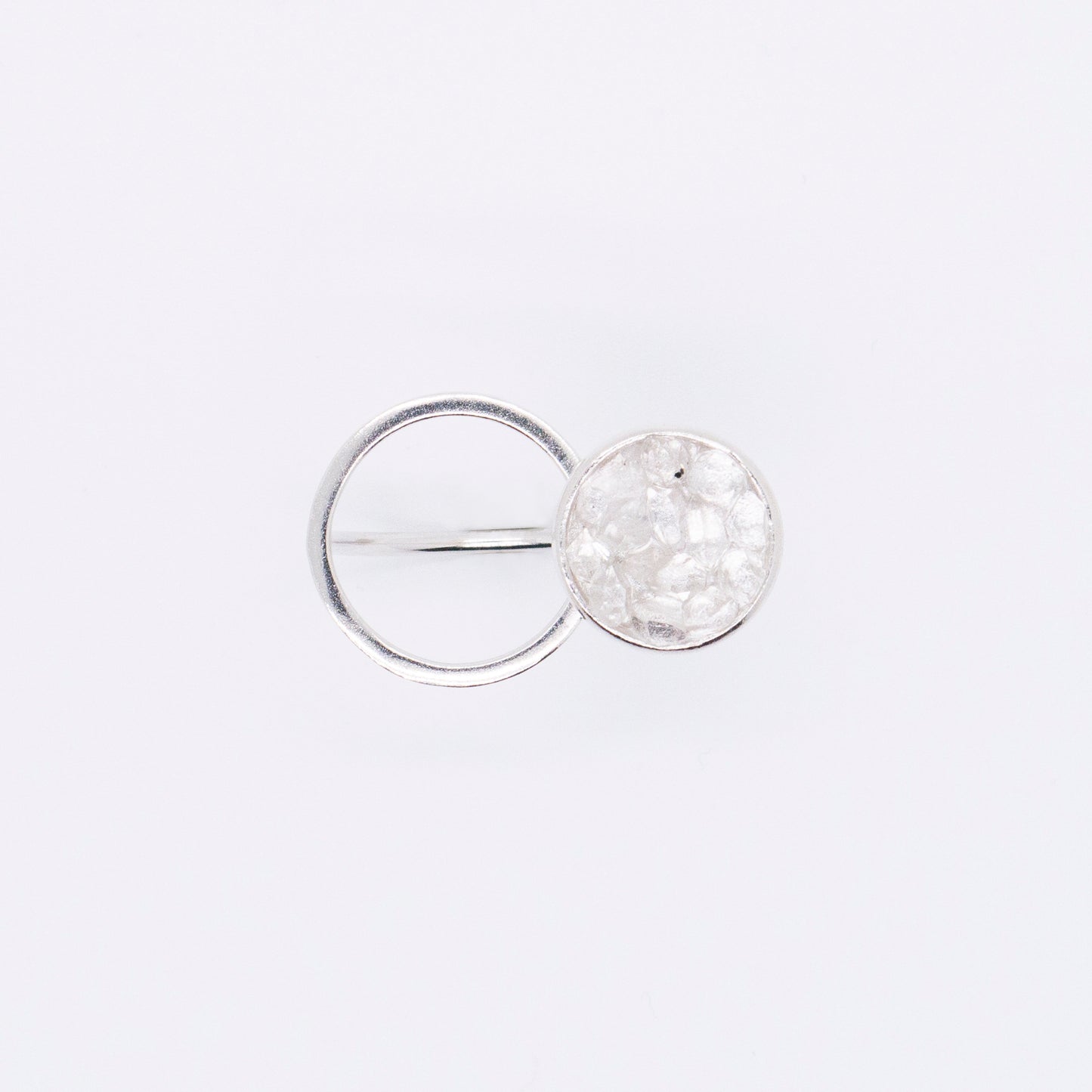 コズミック アイス クリスタル ルージュ ミスト アイス レイク リング - スターリングシルバー