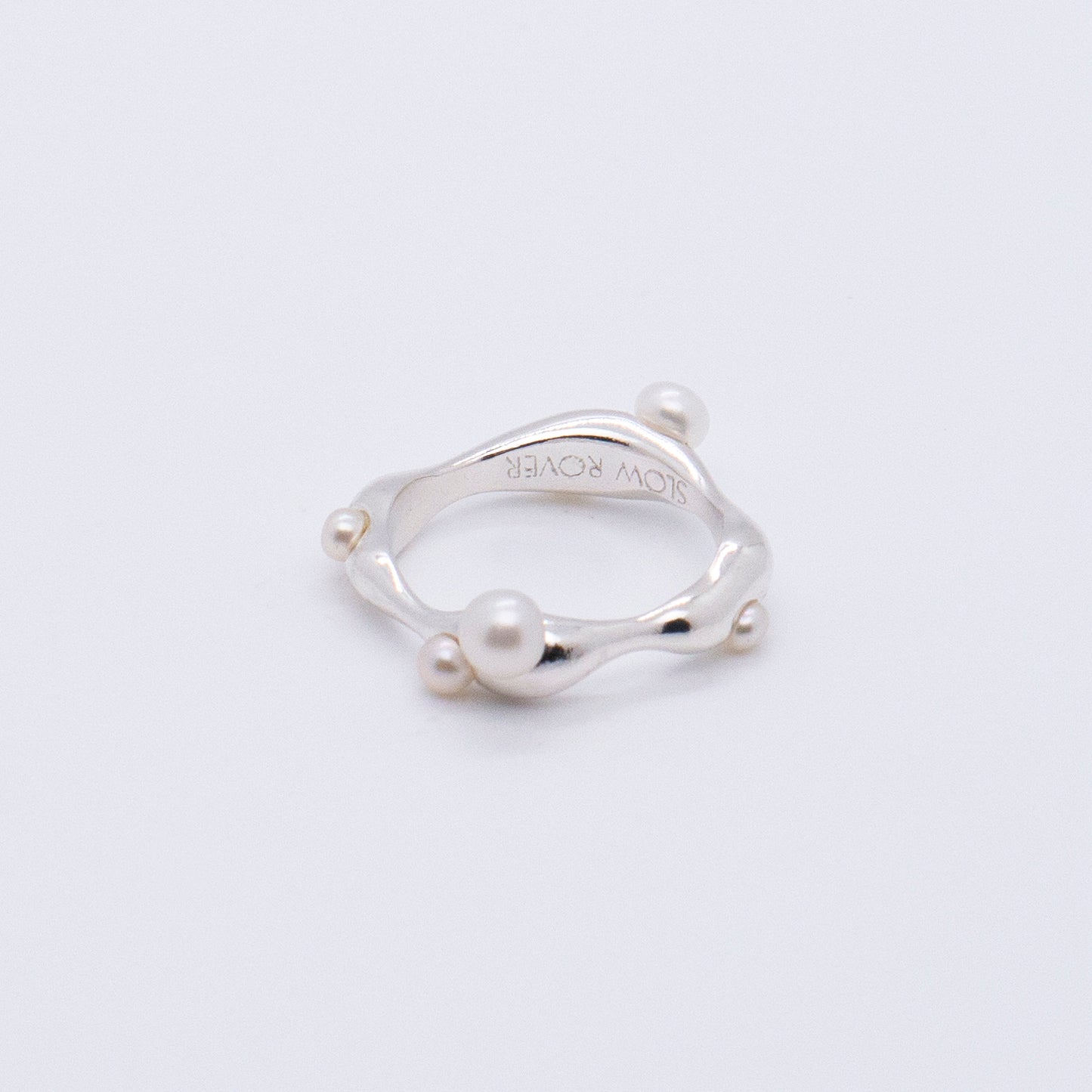 Multiverse - Flowing Baby Pearl Ring (Silver)