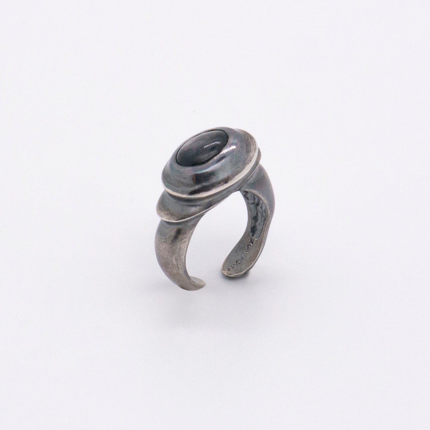 Solar Flares - Sunspots Hypersthene Ring / Ear Cuff (Oxidised Silver)