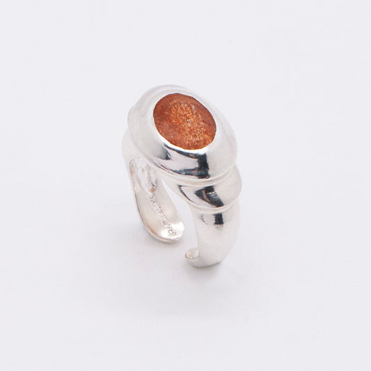 Solar Flares - Sunspots Sunstone Ring / Ear Cuff (Silver)