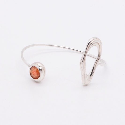 Solar Flares - Coronal Loop Sunstone Bracelet (Silver)