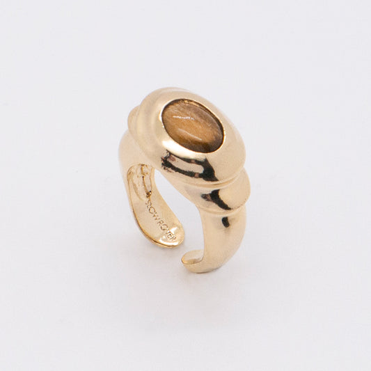 Solar Flares - Sunspots Tigerite Ring / Ear Cuff (18K Gold Plated)