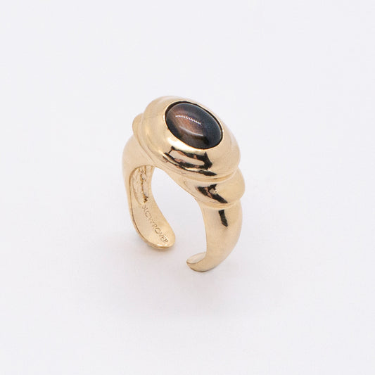 Solar Flares - Sunspots Persian Agate Ring / Ear Cuff (18K Gold Plated)