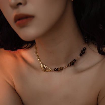 ソーラーフラッシュマグネティックストームホワイトバロックラウンドパールショートネックレス - スターリングシルバー