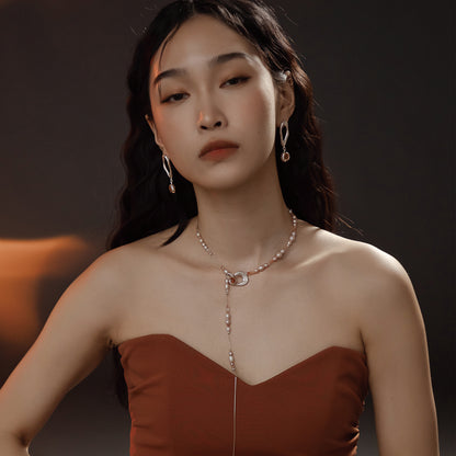 サンフラッシュフレイムレインオパールイヤリング - スターリングシルバー