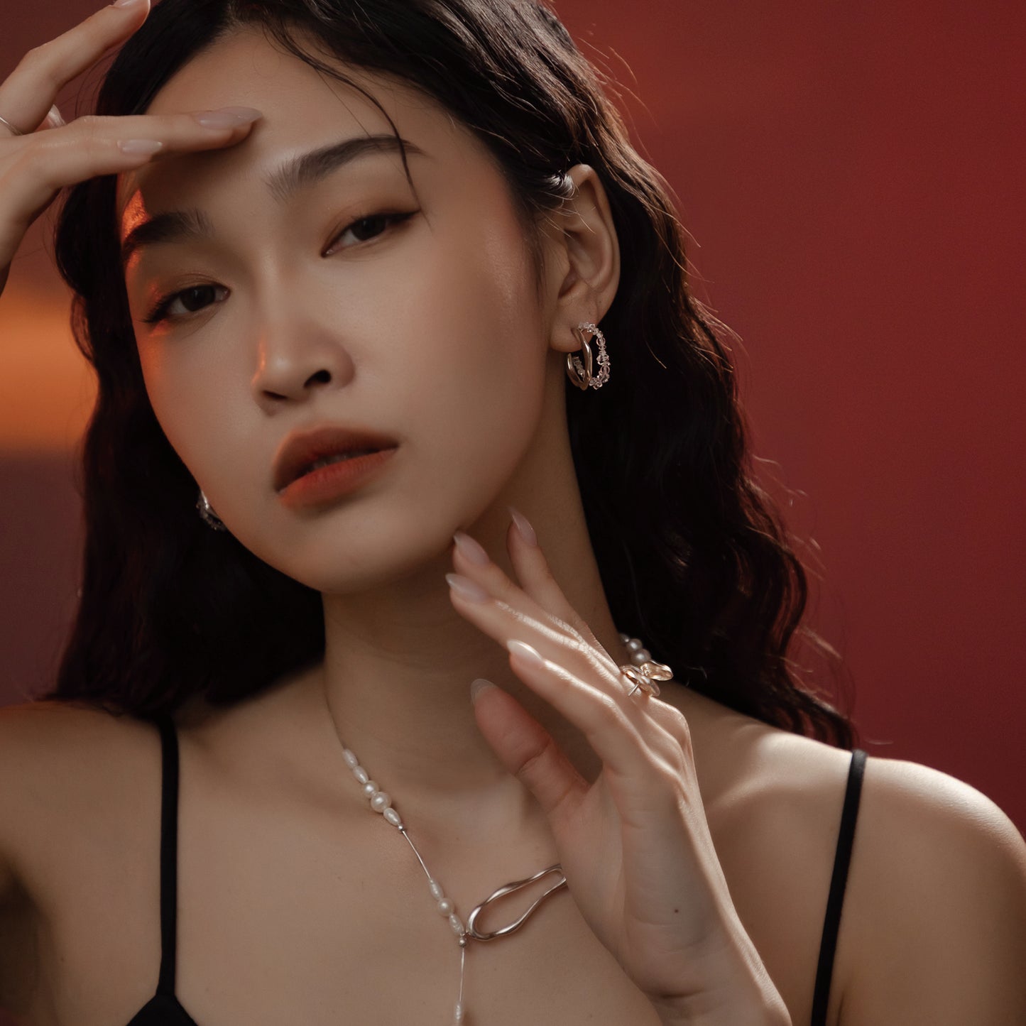 Space Ice - Ice Storm Hoop Earrings (Silver) 