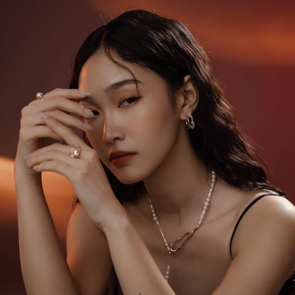 Space Ice - Ice Storm Hoop Earrings (Silver) 