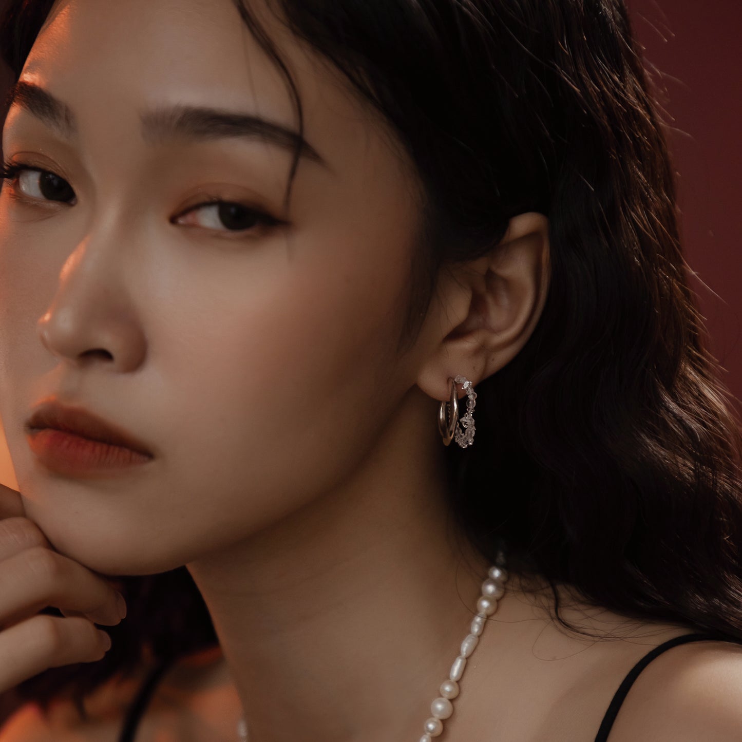 Space Ice - Ice Storm Hoop Earrings (Silver) 