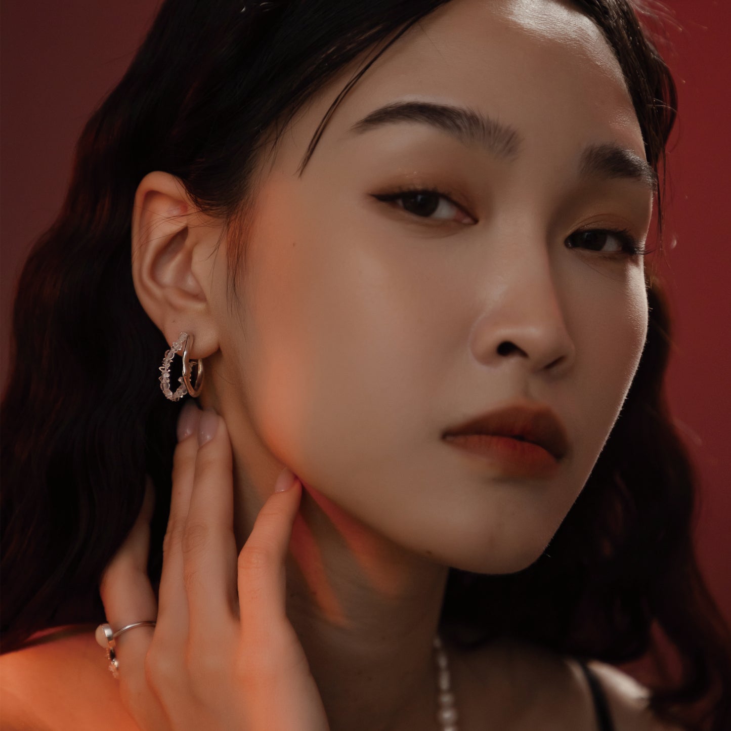 Space Ice - Ice Storm Hoop Earrings (Silver) 