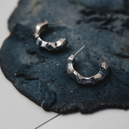 Meteor - Lost Stars Silver Hoop Earrings (Silver)