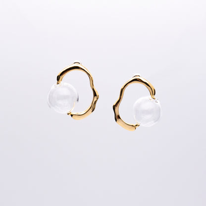 Bubble Nebula - Small Bubble Earrings (14K Gold Plated) 