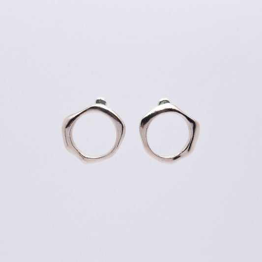 Bubble Nebula - Small Circle Earrings (Silver) 