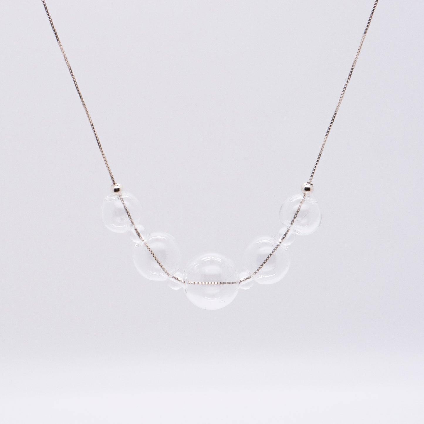 Bubble Nebula - Bubble Dainty Necklace (Silver)