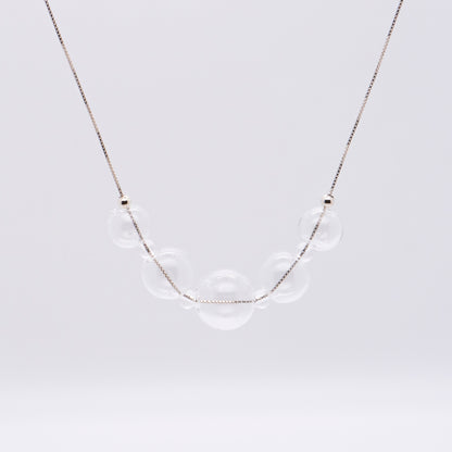 Bubble Nebula - Bubble Dainty Necklace (Silver)