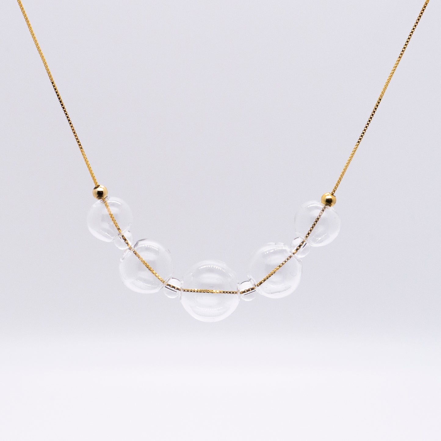 Bubble Nebula - Bubble Dainty Necklace (14K Gold Plated Silver)