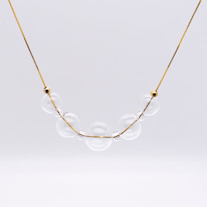 Bubble Nebula - Bubble Dainty Necklace (14K Gold Plated Silver)