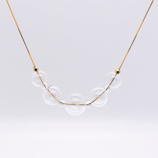 Bubble Nebula - Bubble Dainty Necklace (14K Gold Plated Silver)