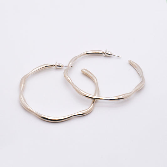 Bubble Nebula - Silver Hoop Earrings (Silver)