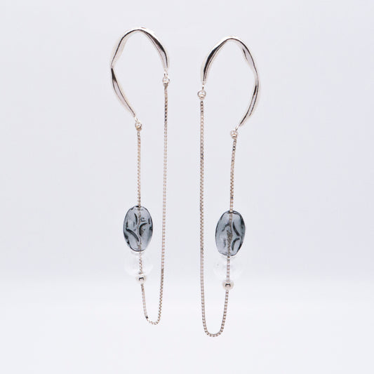 Bubble Nebula - Floating Bubbles Drop Earrings (Silver)