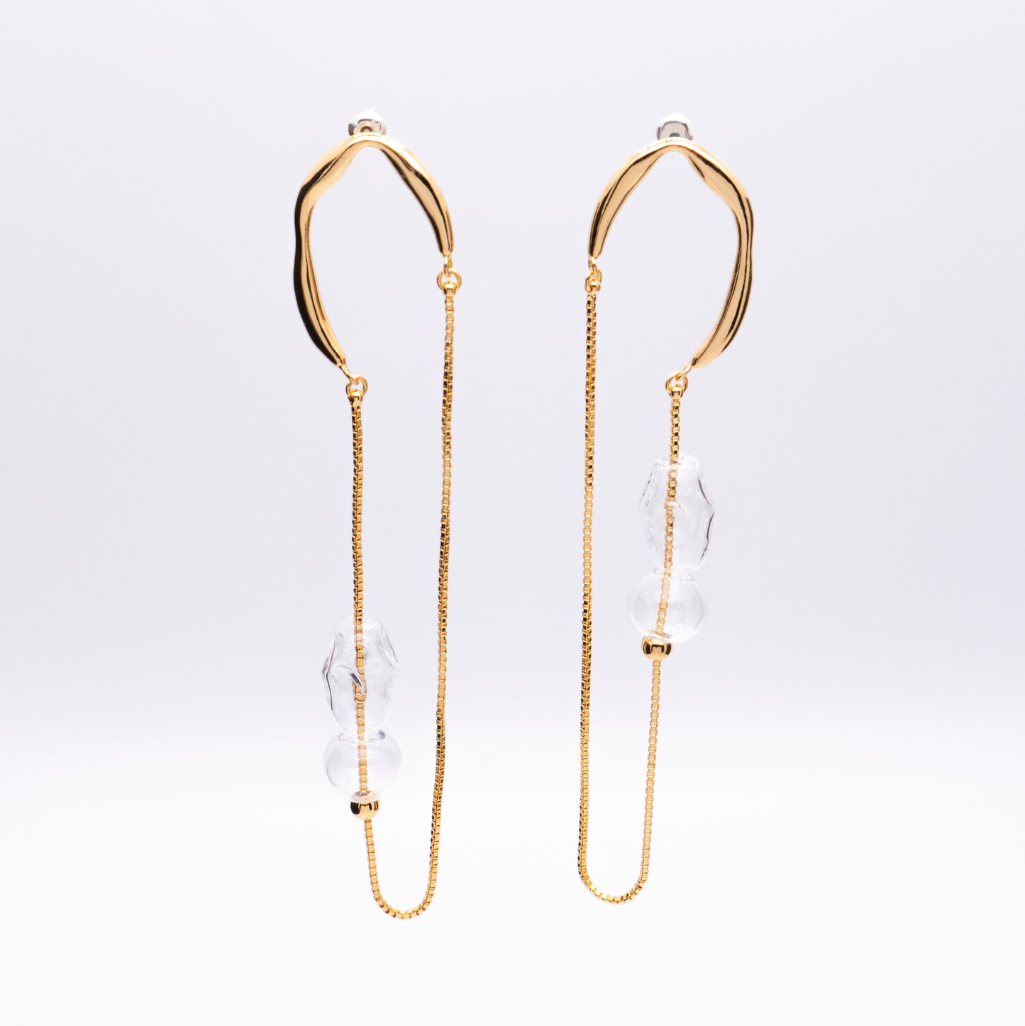 Bubble Nebula - Floating Bubbles Drop Earrings (Gold Plated)