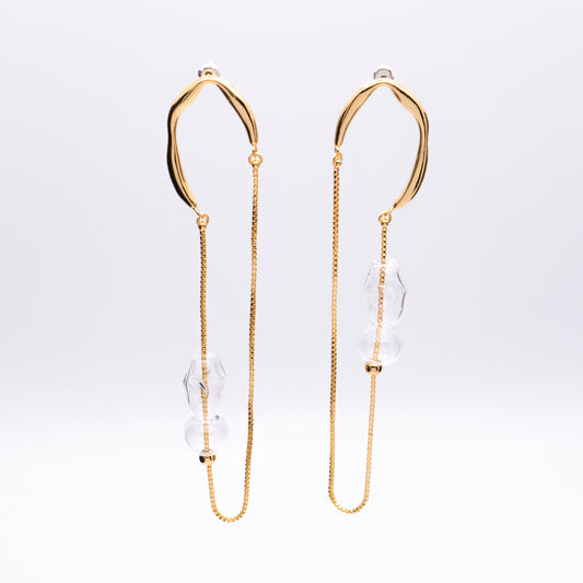 Bubble Nebula - Floating Bubbles Drop Earrings (Gold Plated)