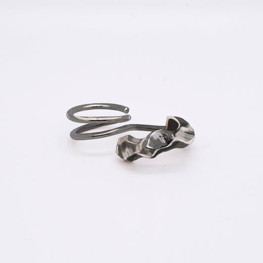 Meteor - Lost Stars Silver Two Fingers Ring (Oxidised Silver)