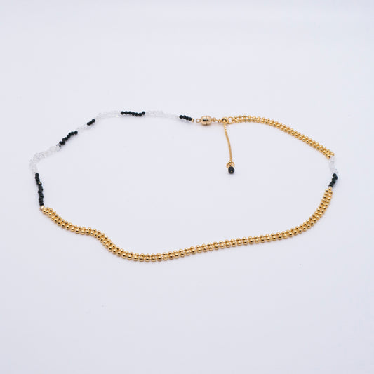 Space Ice - Beaded Chain Necklace / Bracelet (18K Gold Plated) 