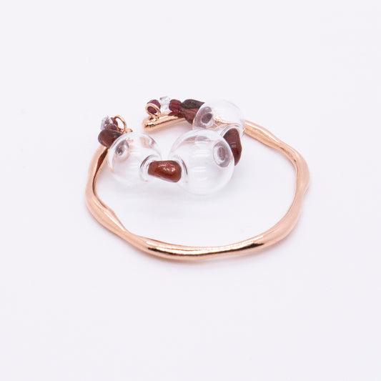 Space Ice - Magenta Mist - Bubble Hoop Ear Cuff (Rose Gold Plated)